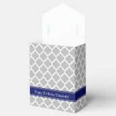 Ballotins Gris Blanc Marocain #5 Marine Nom bleu Monogramme (Ouvert)