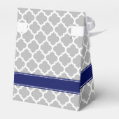 Ballotins Gris Blanc Marocain #5 Marine Nom bleu Monogramme (Arrière)