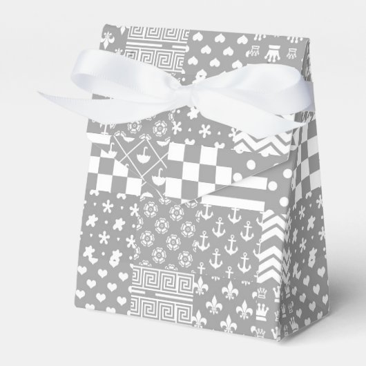 Ballotins Gris Blanc Mixte Motif Patchwork Design (Verso)