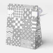 Ballotins Gris Blanc Mixte Motif Patchwork Design (Arrière)