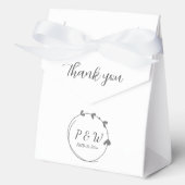 Ballotins Gris foncé Simple Coeur Wreath Monogramme Mariage (Recto)