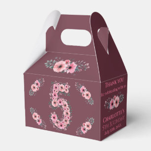 Ballotins Gros 5e anniversaire Fleurs roses Fille Foliage ve