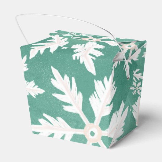 Ballotins Gros flocons blancs tombant sur fond vert (Arrière)