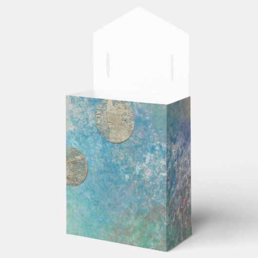 Ballotins Grunge Côtière | Aquarelle bleu et vert or (Ouvert)