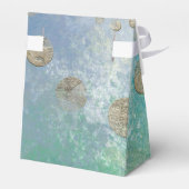 Ballotins Grunge Côtière | Aquarelle bleu et vert or (Arrière)