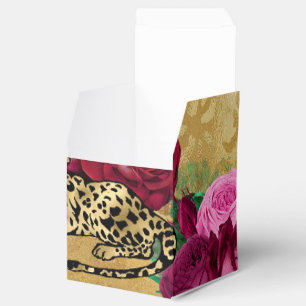 Ballotins Guépard Léopard Rose Rouge Floral Fleur Motif