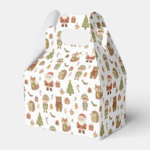 Hand Drawn Christmas Woodland Favor Boxes