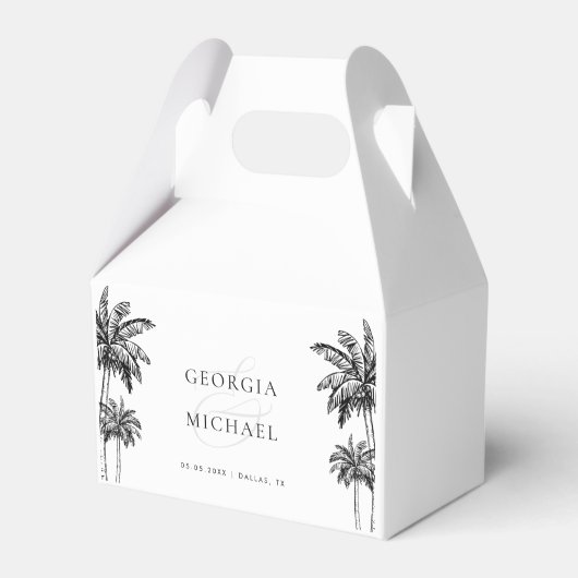 Ballotins Hand Drawn Palm Trees Boho Beach Names Wedding (Verso)