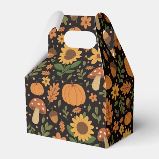 Ballotins Hand Drawn Rustic Fall Pattern Favor Box (Arrière)