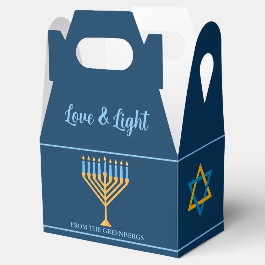 Ballotins Hanoukka Amour et Lumière Menorah Custom Blue Part (Ouvert)