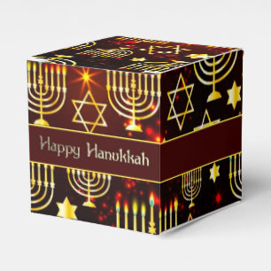 Ballotins Hanoukka Menorah Cube Red & Gold