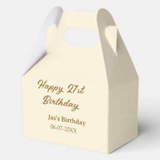 Ballotins Happy 21st birthday brown pastel yellow name date