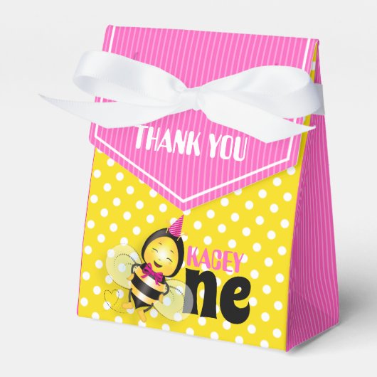 Ballotins Happy Bee 1er Anniversaire de fête Favoriser Box p (Verso)
