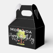 Ballotins Happy Birthday Gable Favor Box Black Tree Hearts (Verso)