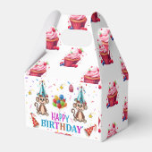 Ballotins Happy Birthday Gable Favor Box Monkey Cupcake (Verso)