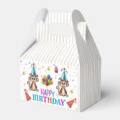 Ballotins Happy Birthday Gable Favor Box Monkey Cupcake (Arrière)