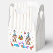 Ballotins Happy Birthday Gable Favor Box Monkey Cupcake (Ouvert)
