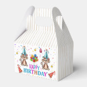 Ballotins Happy Birthday Gable Favor Box Monkey Cupcake (Verso)