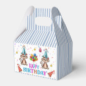 Ballotins Happy Birthday Gable Favor Box Monkey Cupcake (Verso)