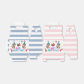 Ballotins Happy Birthday Gable Favor Box Pink Stripe Monkeys (Déplié)