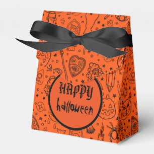Ballotins Happy Halloween Orange Doodle Motif