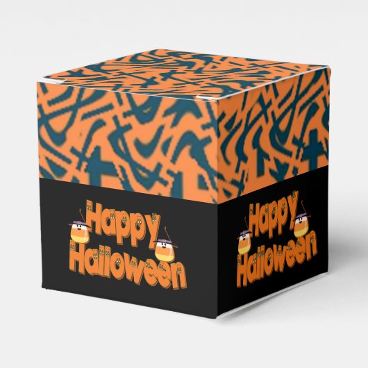 Ballotins Happy Halloween Whimsical Text Cube Ballotin (Verso)