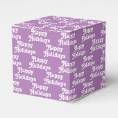 Ballotins Happy Holidays lavender blanche typographie motif (Verso)