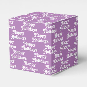 Ballotins Happy Holidays lavender blanche typographie motif