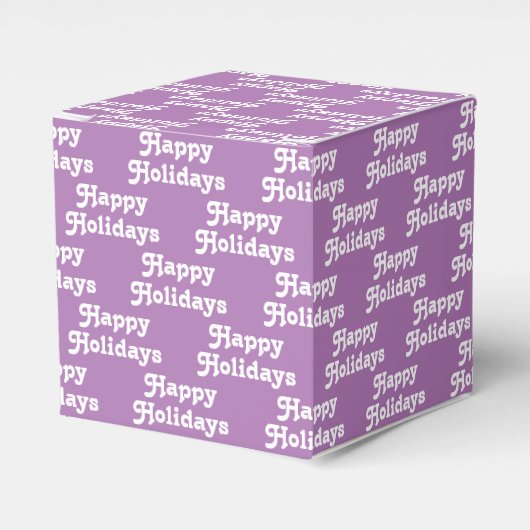Ballotins Happy Holidays lavender blanche typographie motif (Verso)