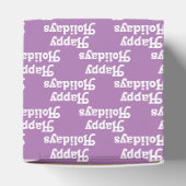 Ballotins Happy Holidays lavender blanche typographie motif (Haut)