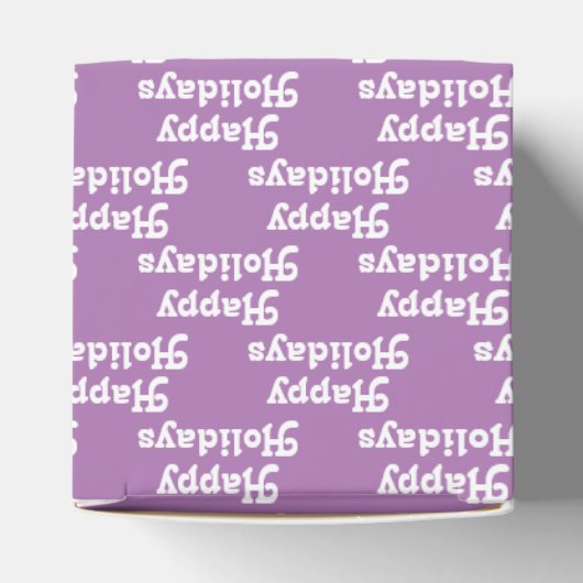 Ballotins Happy Holidays lavender blanche typographie motif (Haut)