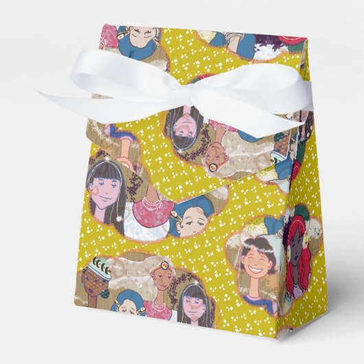 Ballotins Happy Illustrated Gift Favor Box (Verso)