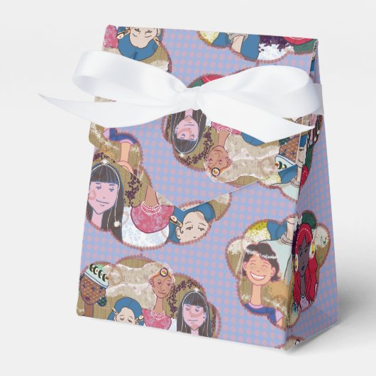 Ballotins Happy Illustrated Gift Favor Box (Verso)