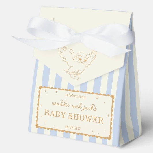 Ballotins Harry Potter Hedwig Blue Stripe Baby Shower (Recto)