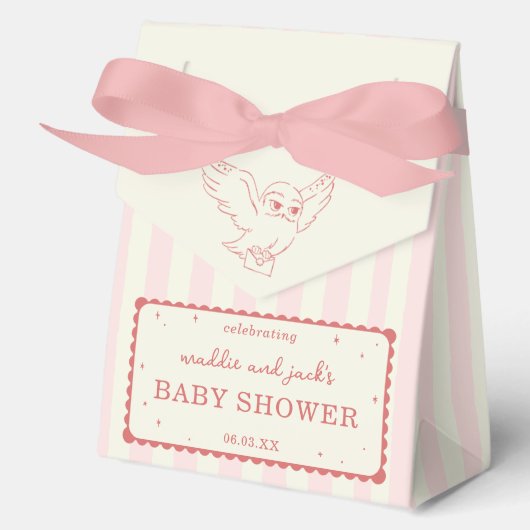 Ballotins Harry Potter Hedwig Rayure Rose Baby Shower (Recto)