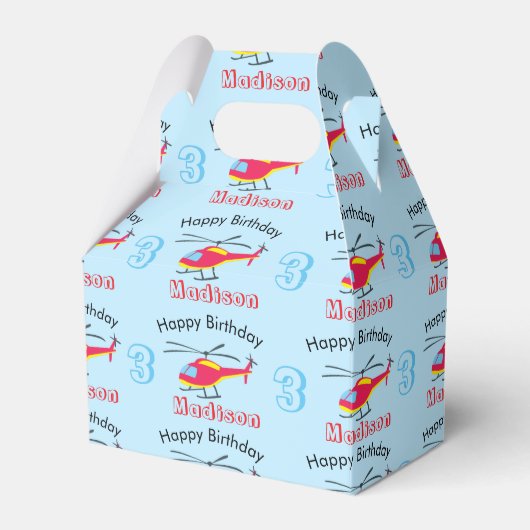 Ballotins Hélicoptère volant mignon Anniversaire Nom et âge (Verso)