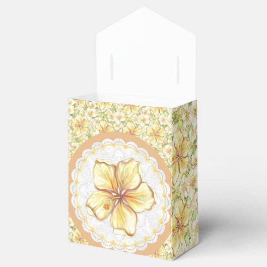 Ballotins Hibiscus & dentelle JAUNE (Ouvert)