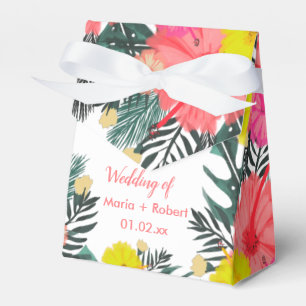 Ballotins Hibiscus Hawaï Tropical Dessin à la Main Mariage L