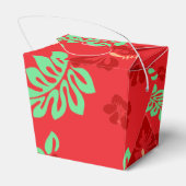 Ballotins Hibiscus tropicaux rouge et vert modèle floral (Arrière)