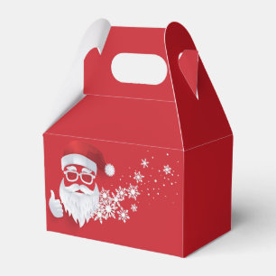 Ballotins Hip Santa Claus Papercut sur Red Christmas