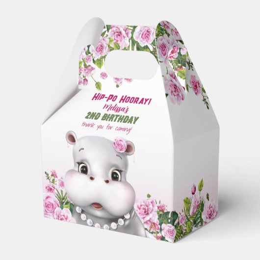 Ballotins Hippo rose florale fille anniversaire (Verso)