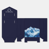 Ballotins Hiver Bleu Blanc Snowy Mountains Mariage (Déplié)