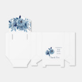 Ballotins Hiver Dusty Blue Peony Mariage Favor Box (Déplié)