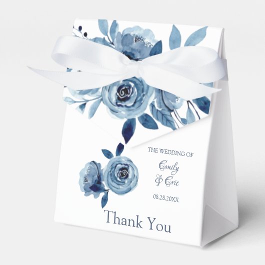 Ballotins Hiver Dusty Blue Peony Mariage Favor Box (Verso)