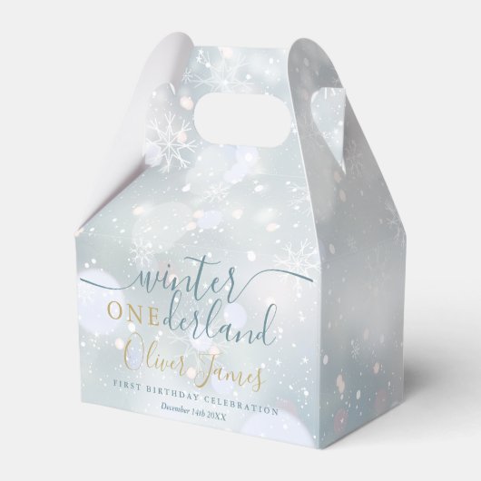 Ballotins Hiver Onederland 1er anniversaire Bleu et or (Arrière)