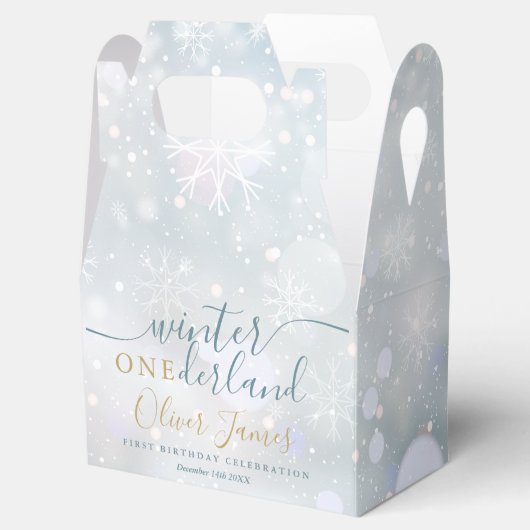 Ballotins Hiver Onederland 1er anniversaire Bleu et or (Ouvert)