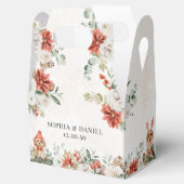 Ballotins Hiver Rouge verdure Pinecone Mariage Favor Box (Ouvert)