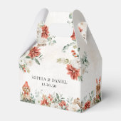 Ballotins Hiver Rouge verdure Pinecone Mariage Favor Box (Verso)