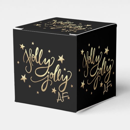 Ballotins Holly Jolly AF | Shiny Gold Faux Foil Script (Verso)