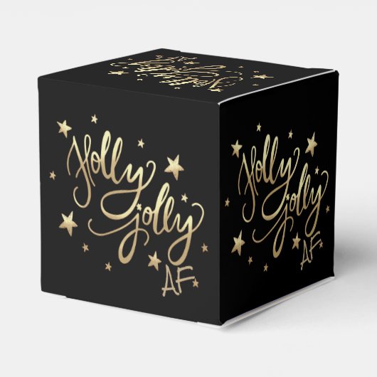 Ballotins Holly Jolly AF | Shiny Gold Faux Foil Script (Arrière)